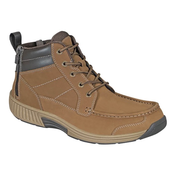 Orthofeet 486 Ranger Boots Non-Slip Lace Up Arch Support‎ Leather Brown 7.5 - Picture 1 of 12